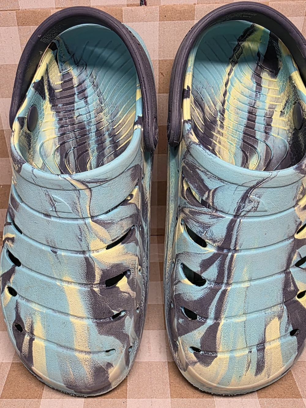 Kids Teal & Yellow Water Shoes Slip-On Clogs